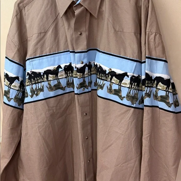 New! Roper Horse Print Western Button Down Shirt size XL - Picture 3 of 5
